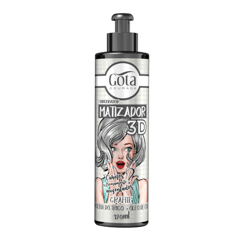 Acondicionador Matizador 3D Grafite Gota Dourada 120ml - Neutralización y Nutrición