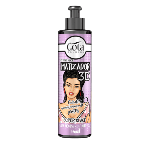 Gota Dourada Acondicionador Matizador 3D Super Black 120ml - Manten tu Cabello Negro