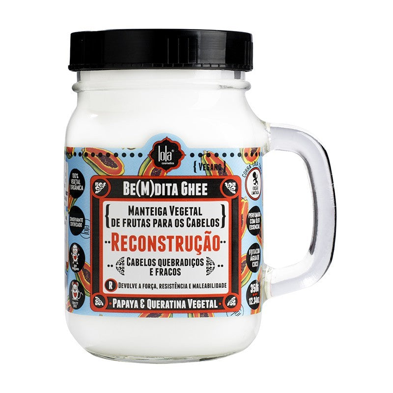 Lola Cosmetics Be(M)dita Ghee Mascarilla Reparadora Papaya y Keratina Vegetal 350g – Reparación y Resistencia Capilar