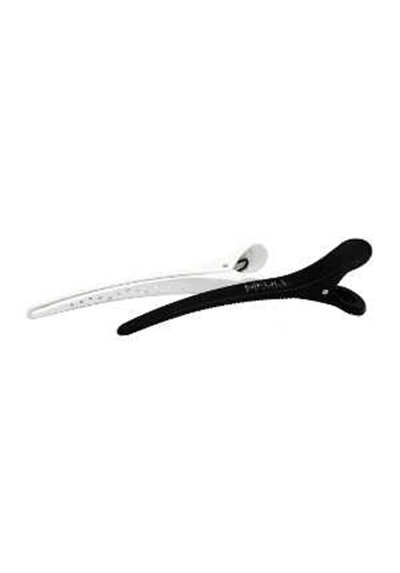 Bifull Pinzas Anchas Blanca y Negra 6 Uds | Pinzas de Pato Profesionales para Sección de Cabello