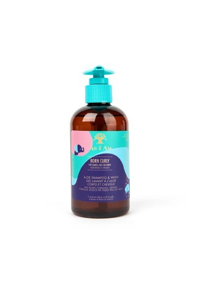AS I AM Born Curly Aloe Shampoo & Wash 240ml – Limpieza Natural e Hidratación para Niños