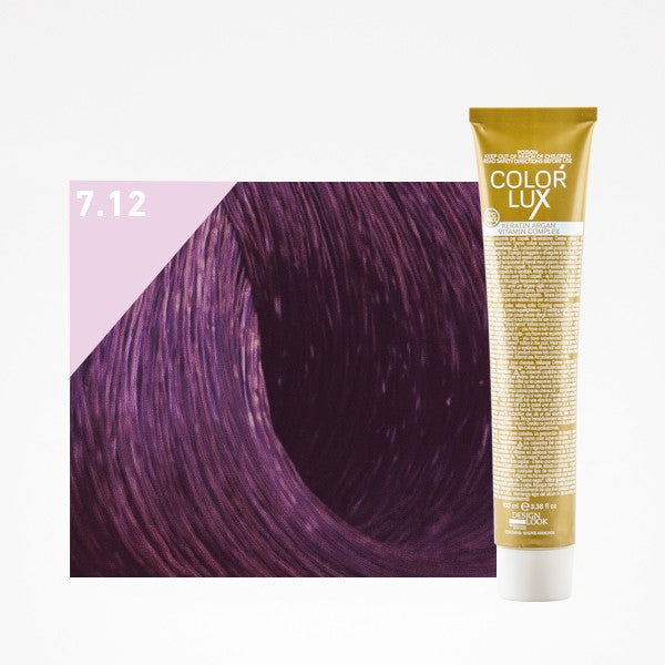 Color Lux 7.12 Rubio Violeta Ceniza| Tinte Profesional con Argán y Queratina