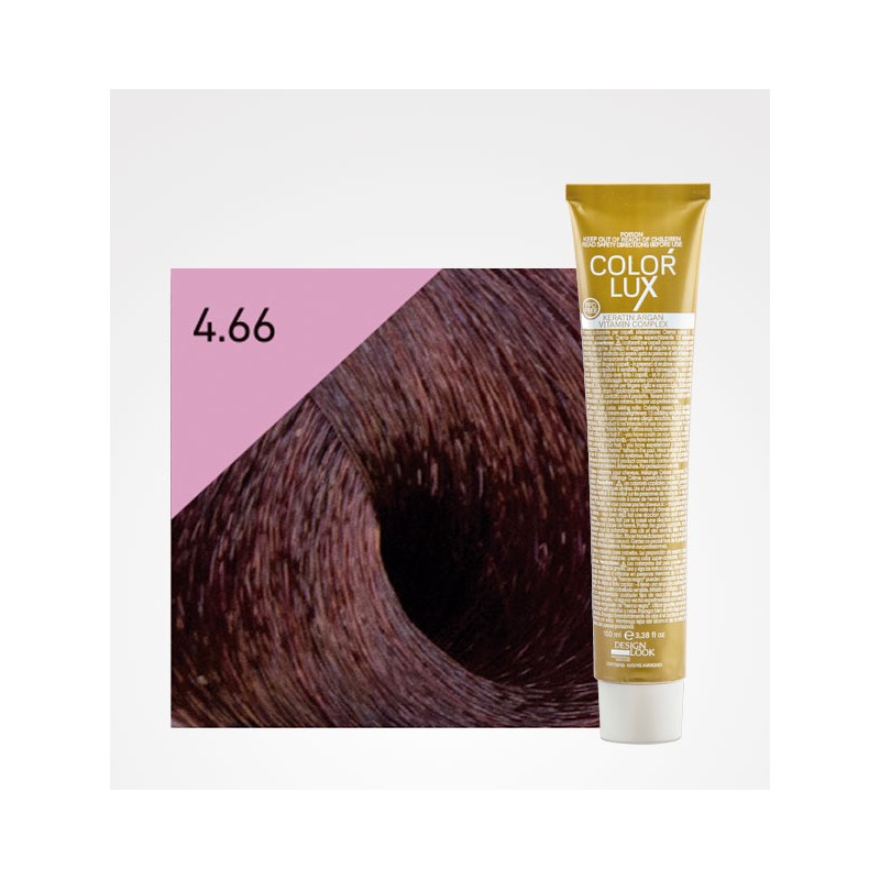 Color Lux 4.66 Castaño Rojo Intenso | Tinte Profesional con Argán y Queratina Color Lux 4.66 Castaño Rojo Intenso | Tinte Profesional con Argán y Queratina