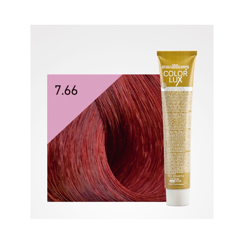 Color Lux 7.66 Rubio Rojo Intenso | Tinte Profesional con Argán y Queratina Color Lux 7.66 Rubio Rojo Intenso | Tinte Profesional con Argán y Queratina