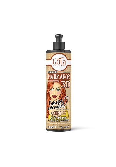 Acondicionador Matizador 3D Cobre Gota Dourada 120ml - Color Vibrante y Brillo Intenso