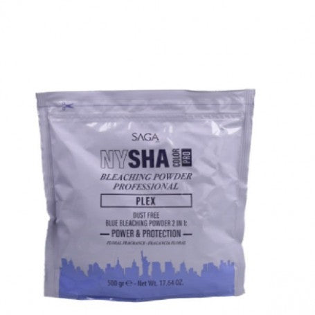 Saga Nysha Color Pro Plex Decolorante Azul 500g – Máxima Protección y Aclarado Profesional