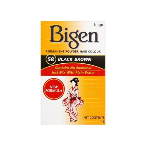 Bigen Hair Color Black Brown nº58 6gr – Tinte Permanente Sin Amoníaco