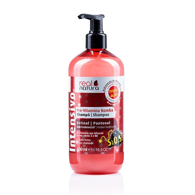 Champú Sin Sal Todo Tipo de Pelo - Pro Vitamina Bomba Real Natura 500ml