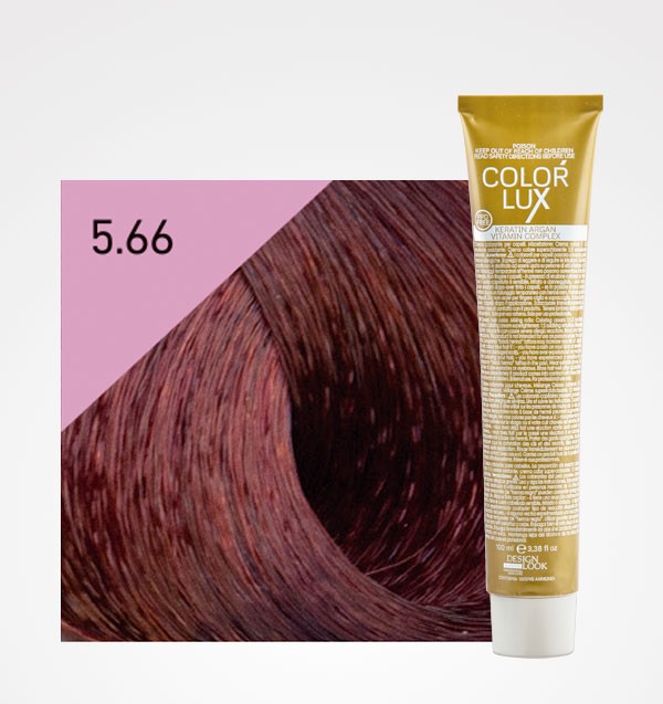 Color Lux 5.66 Castaño Claro Rojo Intenso| Tinte Profesional con Argán y Queratina