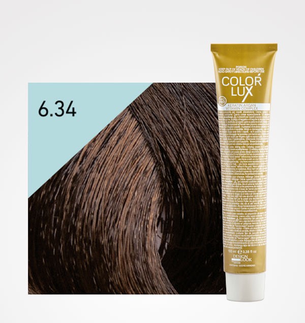 Color Lux 6.34 Rubio Oscuro Dorado Cobre | Tinte Profesional con Argán y Queratina