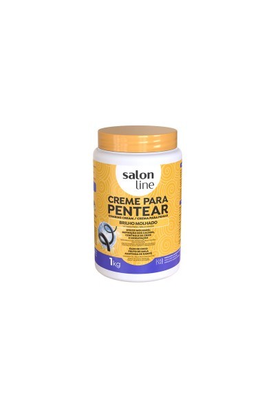 Salon Line Crema de Peinar Efecto Mojado 1Kg – Rizos Definidos, Hidratados y con Brillo Extremo