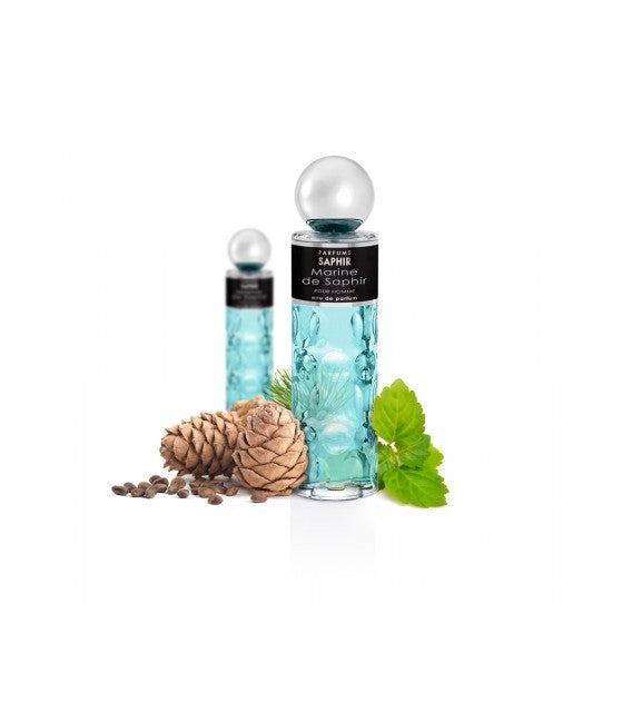 Marine de Saphir 200ml – Perfume Masculino Aromático con Bergamota, Nuez y Jengibre