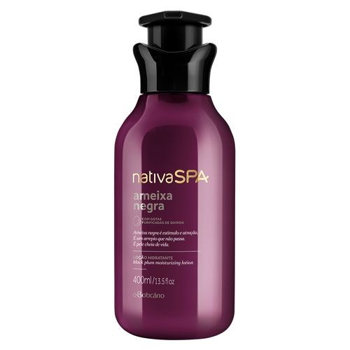 Nativa SPA Loción Hidratante Ameixa Negra 400ml – Antiedad con Quinoa y Perfume Duradero
