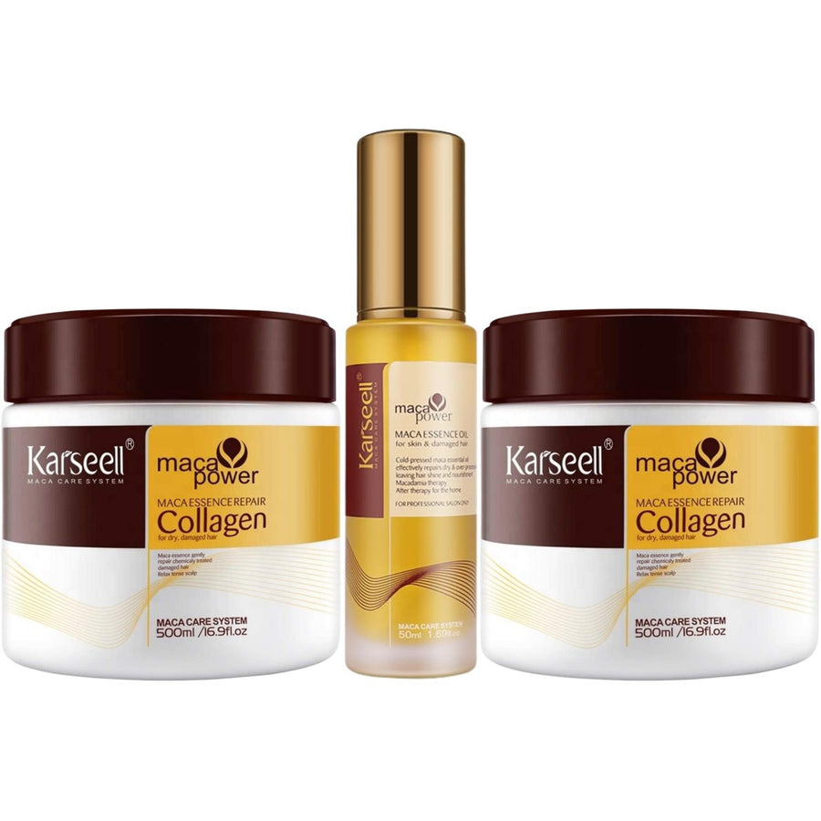 Pack 3 Unidades Karseell Lujo Capilar - 2 Mascarillas con Colágeno + 1 Sérum de Aceite de Argán