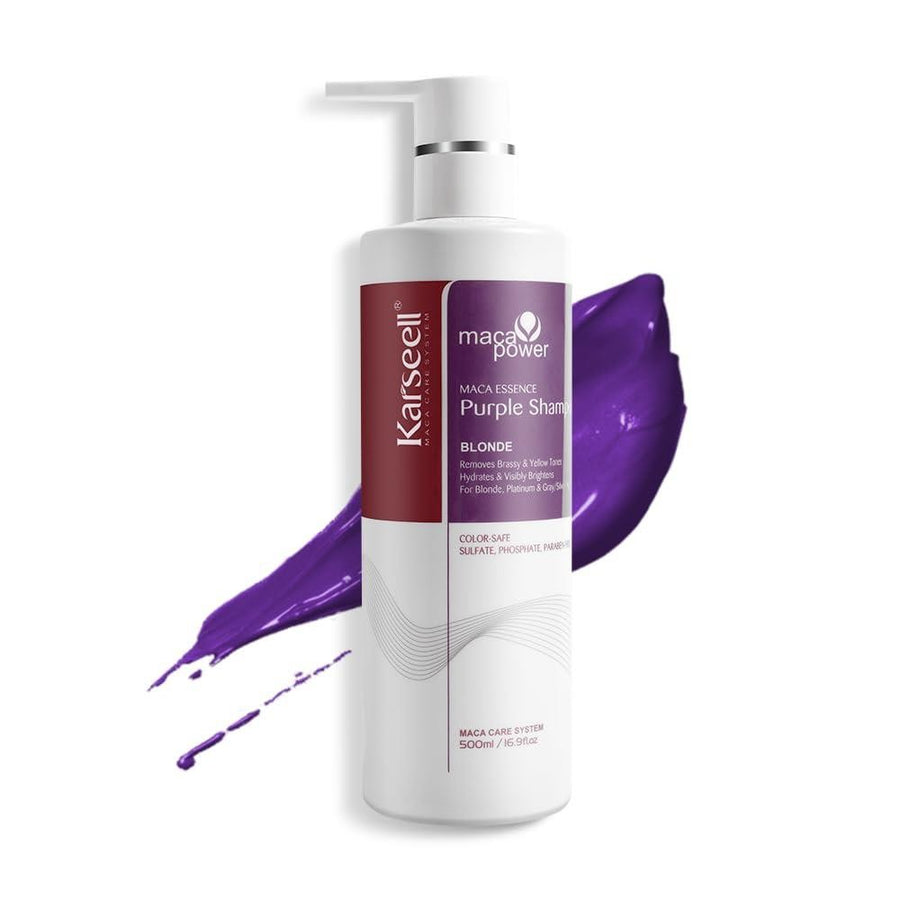 Karseell Champú Purple 500ml - Matiza Amarillo y Protege el Color en Cabello Rubio