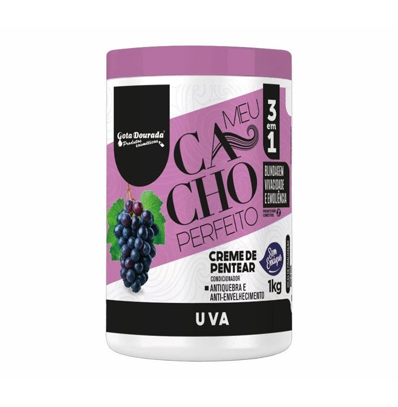 Activador Meu Cacho Perfeito Uva 1KG - Rizos Definidos, Hidratados y con Brillo Natural