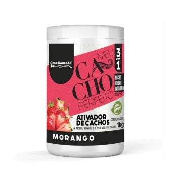 Activador Meu Cacho Perfeito Morango 1KG - Rizos Definidos, Ligeros y con Brillo Intenso