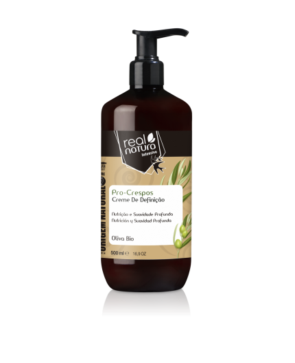 Crema de Definición Pro Crespos Real Natura 500ml – Nutrición, Brillo y Control para Cabello Crespo y Seco