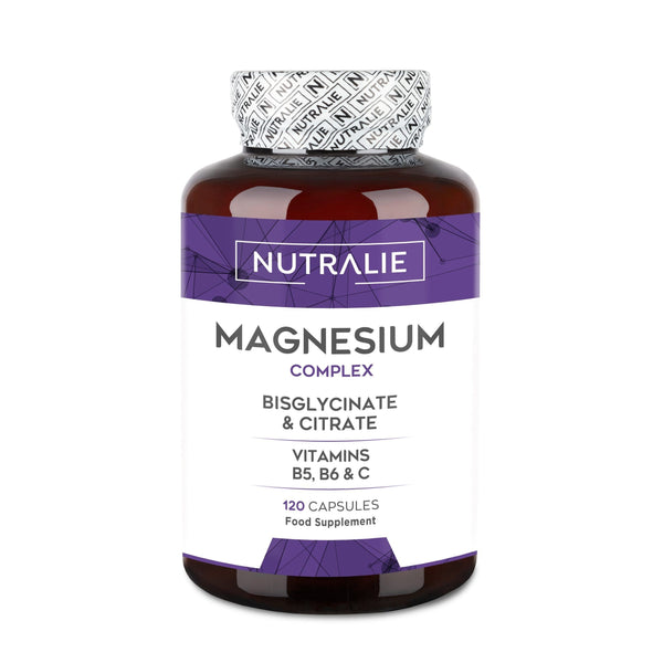 Magnesio Complex Nutralie 120 cápsulas – Bisglicinato, Citrato y Vitaminas para Huesos, Energía y Sistema Nervioso