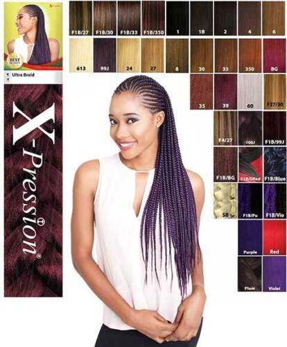 X-Pression Collection Braid 1 – Trenzas Sintéticas Kanekalon Negras Naturales