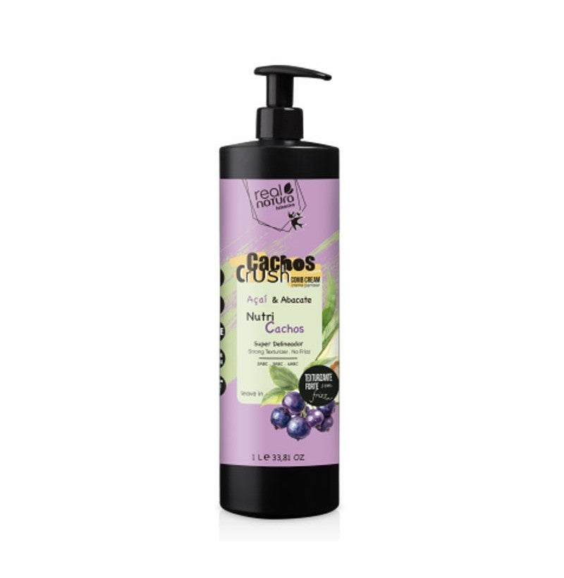 Crema de Peinar Cachos Crush Açaí y Aguacate 1L – Control de Volumen, Nutrición y Definición para Rizos Secos