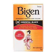 Bigen 59 Oriental Black – Tinte permanente en polvo, negro intenso sin amoníaco