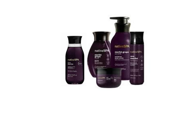 Pack Completo Nativa SPA Uva Merlot – Hidratante, Aceite, Exfoliante, Jabón y Body Splash de O Boticário
