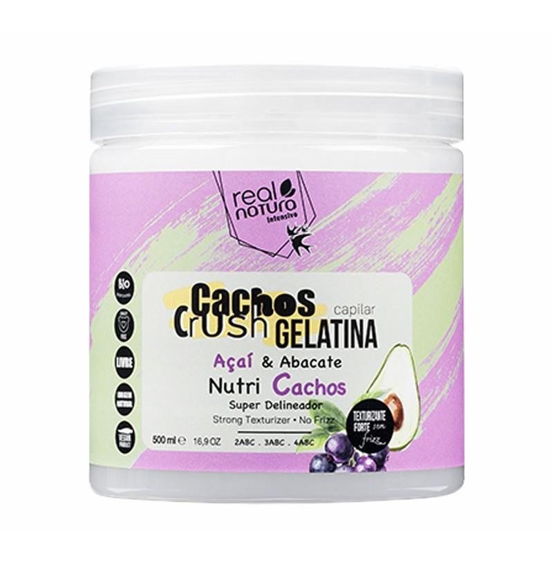 Gelatina Capilar Cachos Crush Açaí y Aguacate 500ml | Rizos Definidos, Hidratados y Sin Frizz