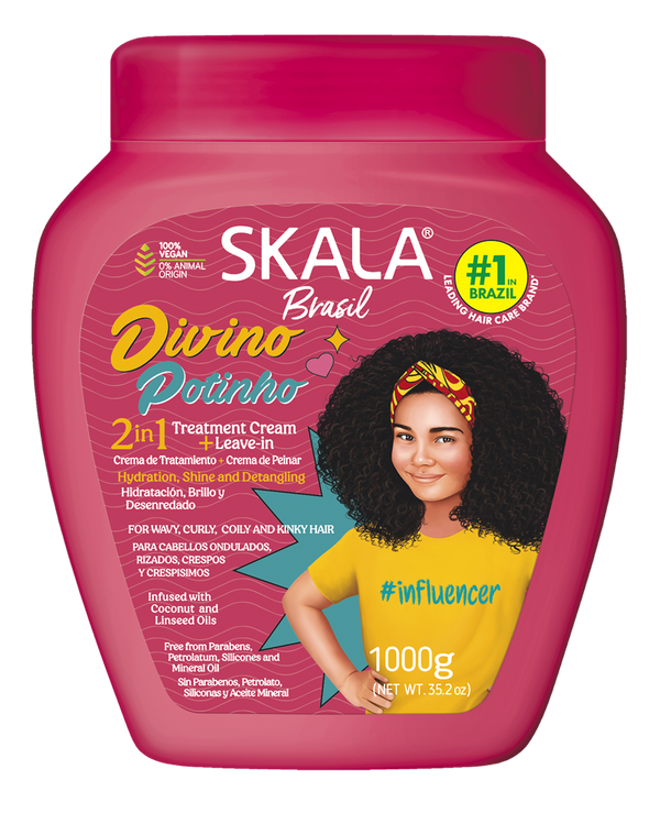 Skala Divino Potinho 2 en 1 de1 kg | Crema Tratamiento & Peinar para Rizos Kids