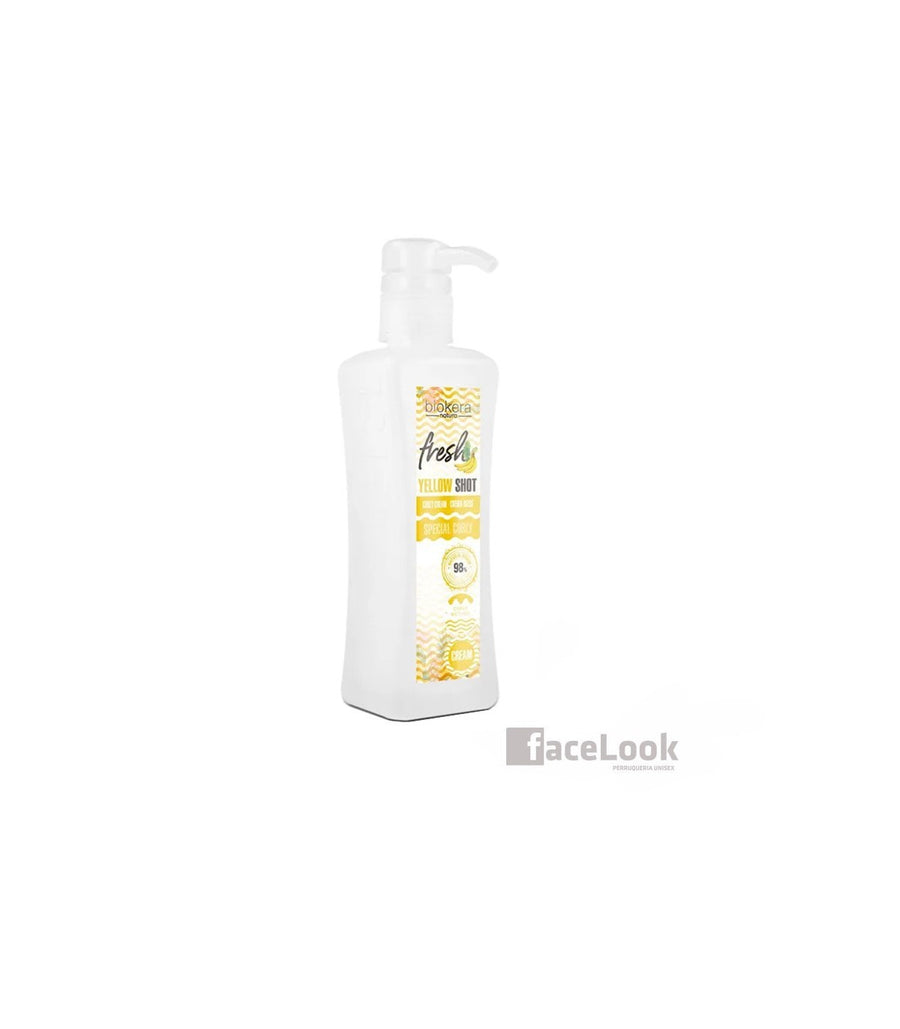 Salerm Cosmetics Biokera Natura Fresh Yellow Shot Crema para rizos Sin Aclarado 300 ml