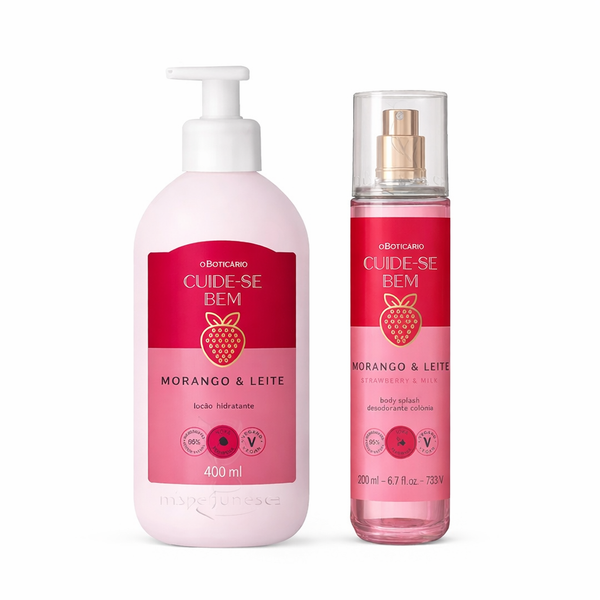 Pack Cuide-se Bem Fresa con Leche - Hidratación y Perfume Diario