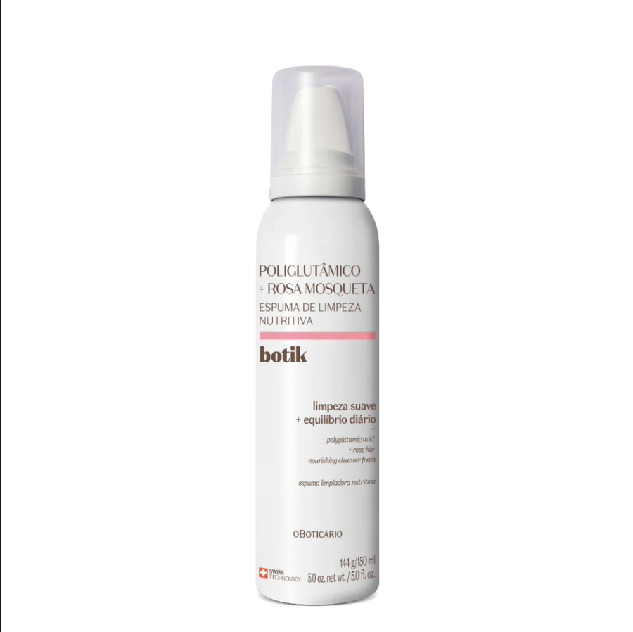 Botik Espuma Limpiadora Nutritiva con Ácido Poliglutámico y Rosa Mosqueta 150ml - Limpieza suave e hidratación intensa