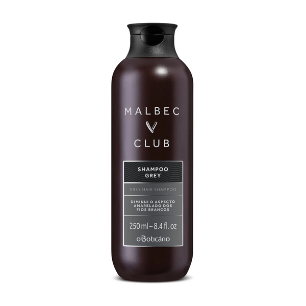 Champú Grey Malbec Club 250ml – Neutraliza Amarillo, Realza Canas y Da Brillo