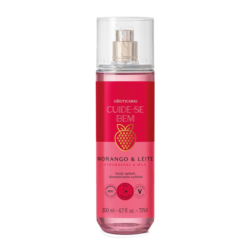 Body Splash Cuide‑se Bem Fresa y Leche 200 ml