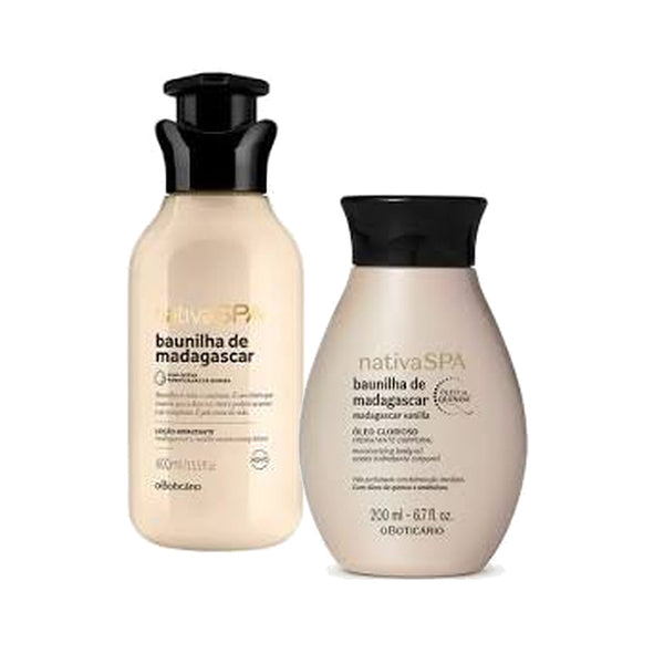 Dúo Nativa SPA Vainilla de Madagascar Loción 400ml + Aceite Glorioso 200ml | O Boticário