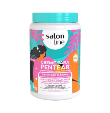 Salon Line Crema de Peinar Definición Máxima 1kg | Crema para Rizos Hidratación y Antifrizz